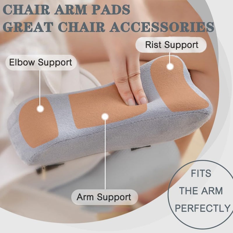 Shapeazy 2 Pack Office Chair Armrest Pads Covers,Arm Rest Pad with Memory Foam Elbow Pillow for Forearm Pressure Relief, Arm Rest Covers for Office Chairs, Wheelchair, Comfy Gaming Chair (Grey) - Image 3